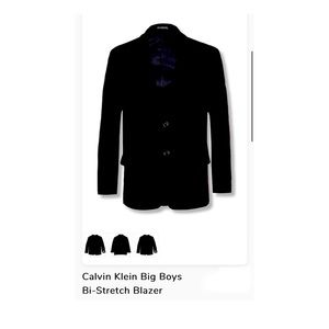 New Calvin Klein Boys Black Stretch Blazer Jacket